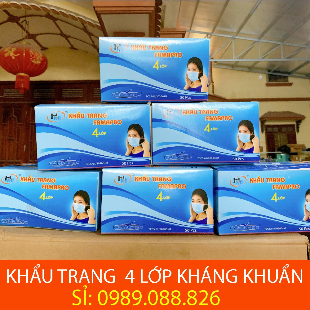 HỘP 50 CÁI KHẨU TRANG Y TẾ 4 LỚP KHÁNG KHUẨN | BigBuy360 - bigbuy360.vn