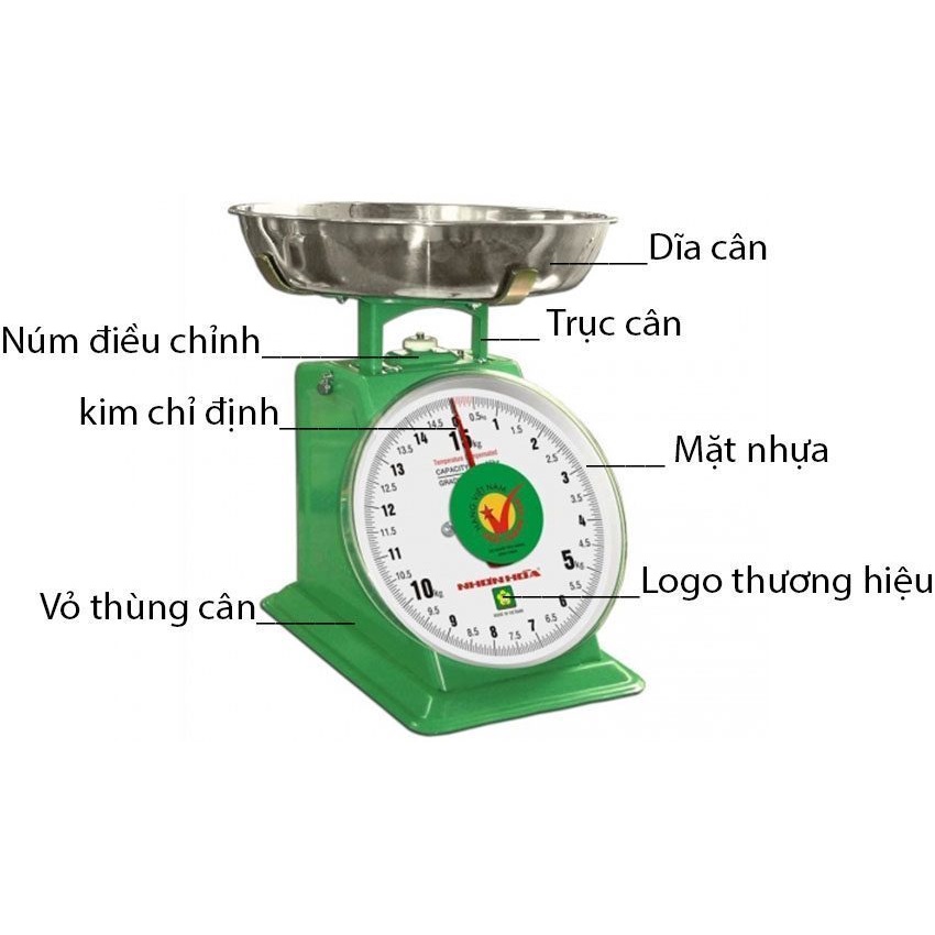 Cân Lò Xo Nhơn Hòa 12kg 15kg - Hàng Chuẩn Công Ty Có Bảo Hành