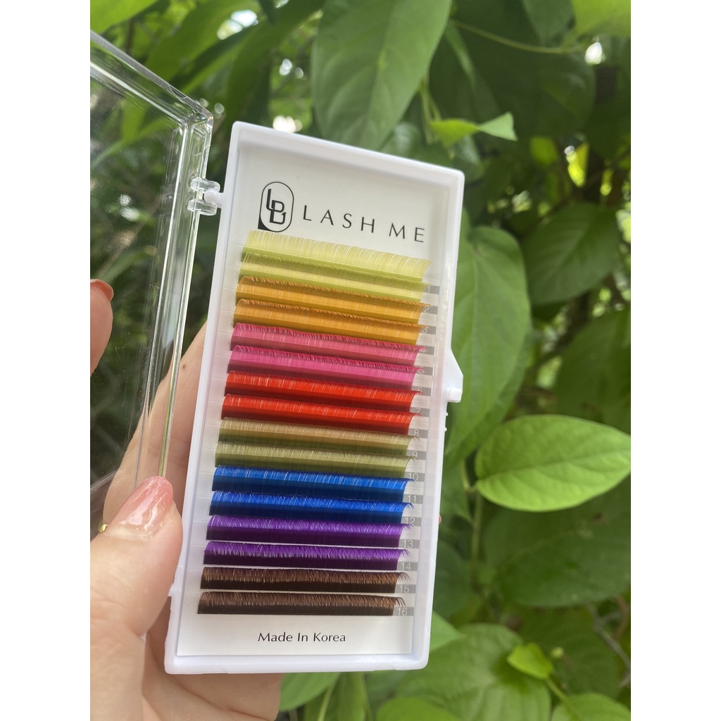 Mi khay phối nhiều màu MDC LASHES 0.07 độ cong C - CC - D tạo fan cực dễ, dễ tạo fan