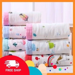 Khăn Tắm Xô Có Viền ⚡FREESHIP⚡ Khăn Tắm Xô Sợi Tre 6 Lớp Có Viền Cho Bé