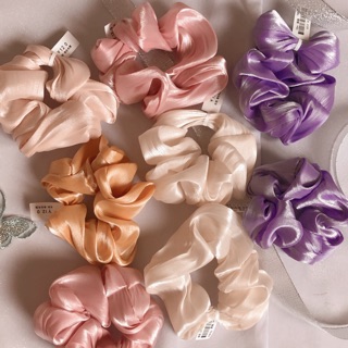 Cột tóc scrunchies vải phi bóng