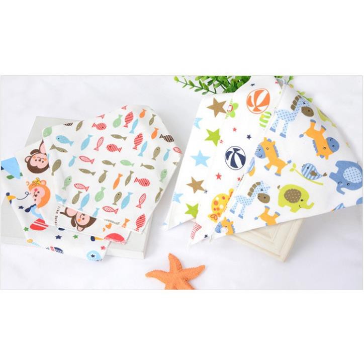 Hàng Hot Set 5 Khăn Yếm Tam Giác 100%cotton có cúc bấm cho bé Hàng Hot