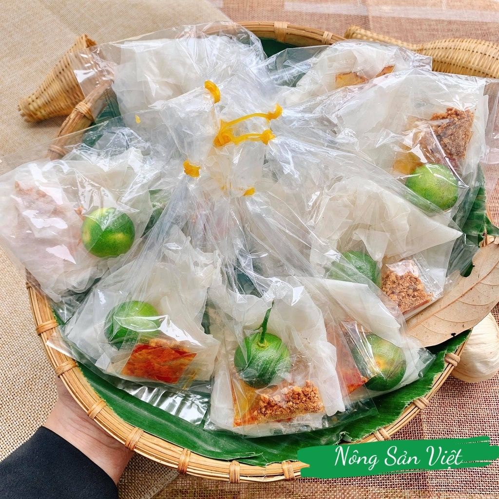 Bánh tráng phơi sương xâu 10 gói bánh tráng trộn vò sate tắc Bon Bon Tây Ninh - 04100069