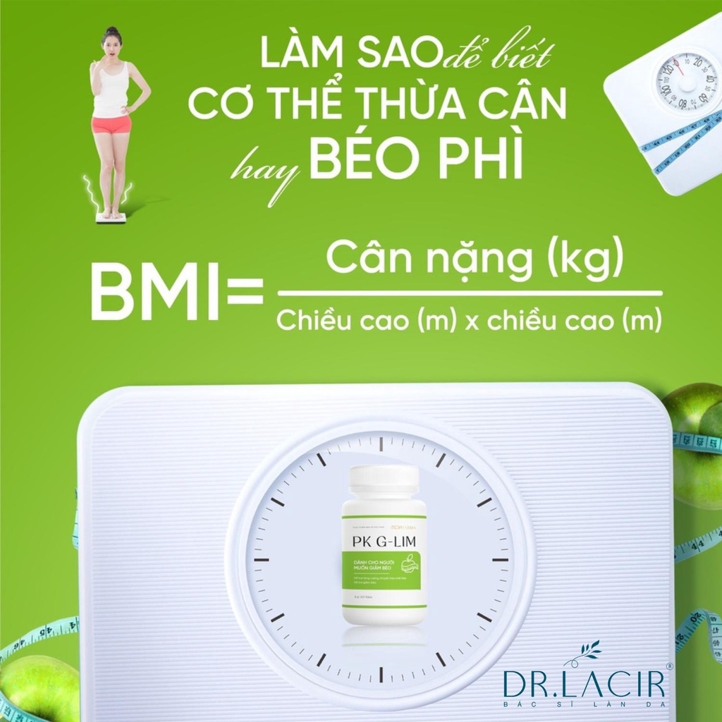 Viên uống Giảm cân PK G-LIM chiết xuất táo Lamer Dr.Lacir Hộp 30 viên LM32