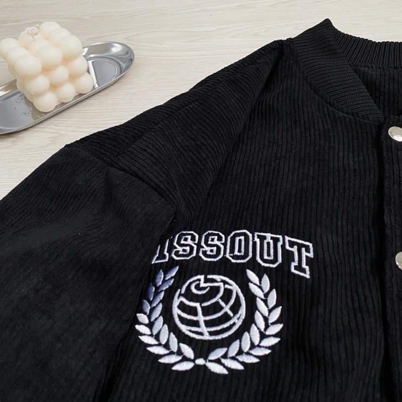 Áo Khoác Bomber Thêu Logo Chất Nhung Siêu Chất