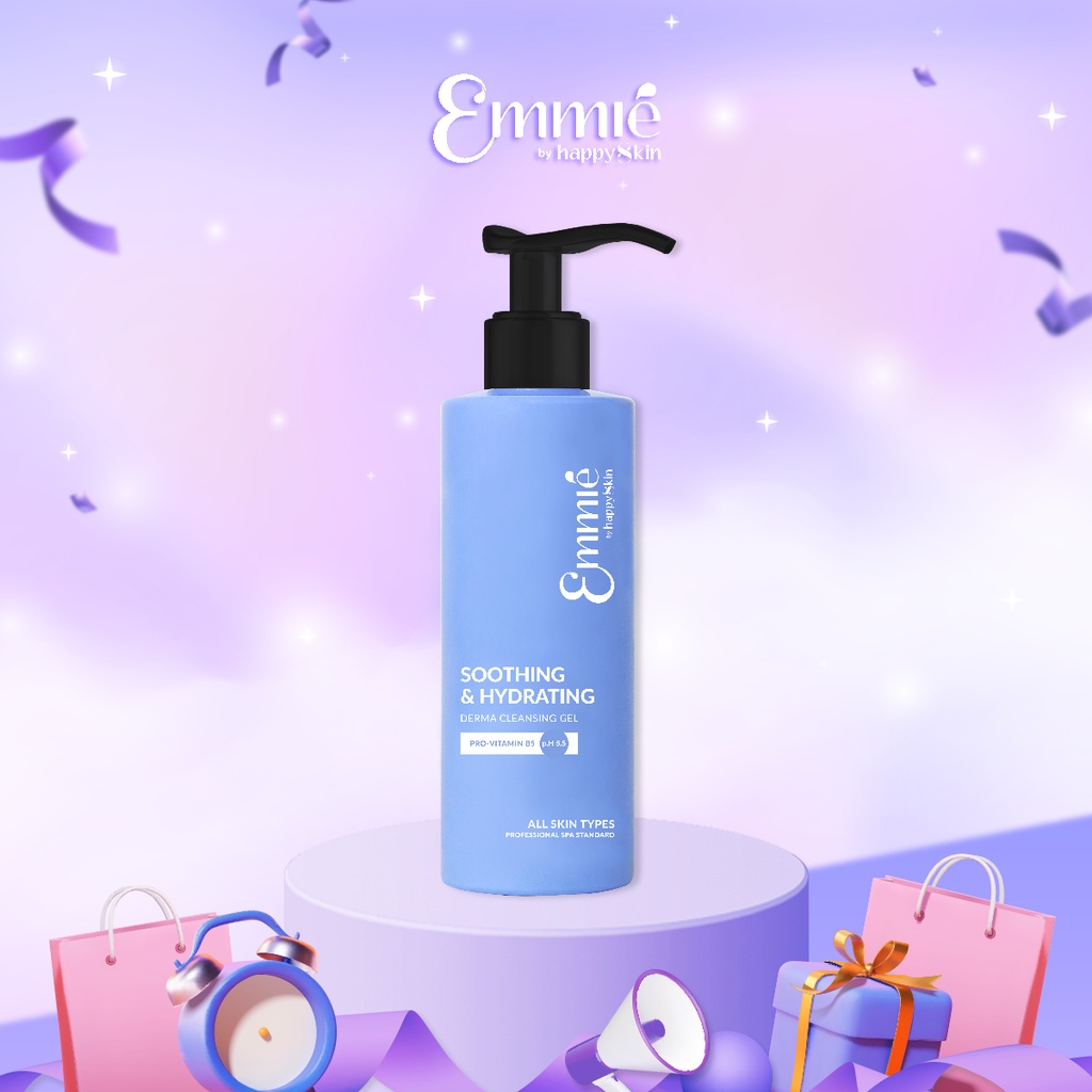 Gel Rửa Mặt Dịu Nhẹ và Cấp Ẩm Sâu - Emmié by Happy Skin Soothing & Hydrating Derma Cleansing Gel 180ml