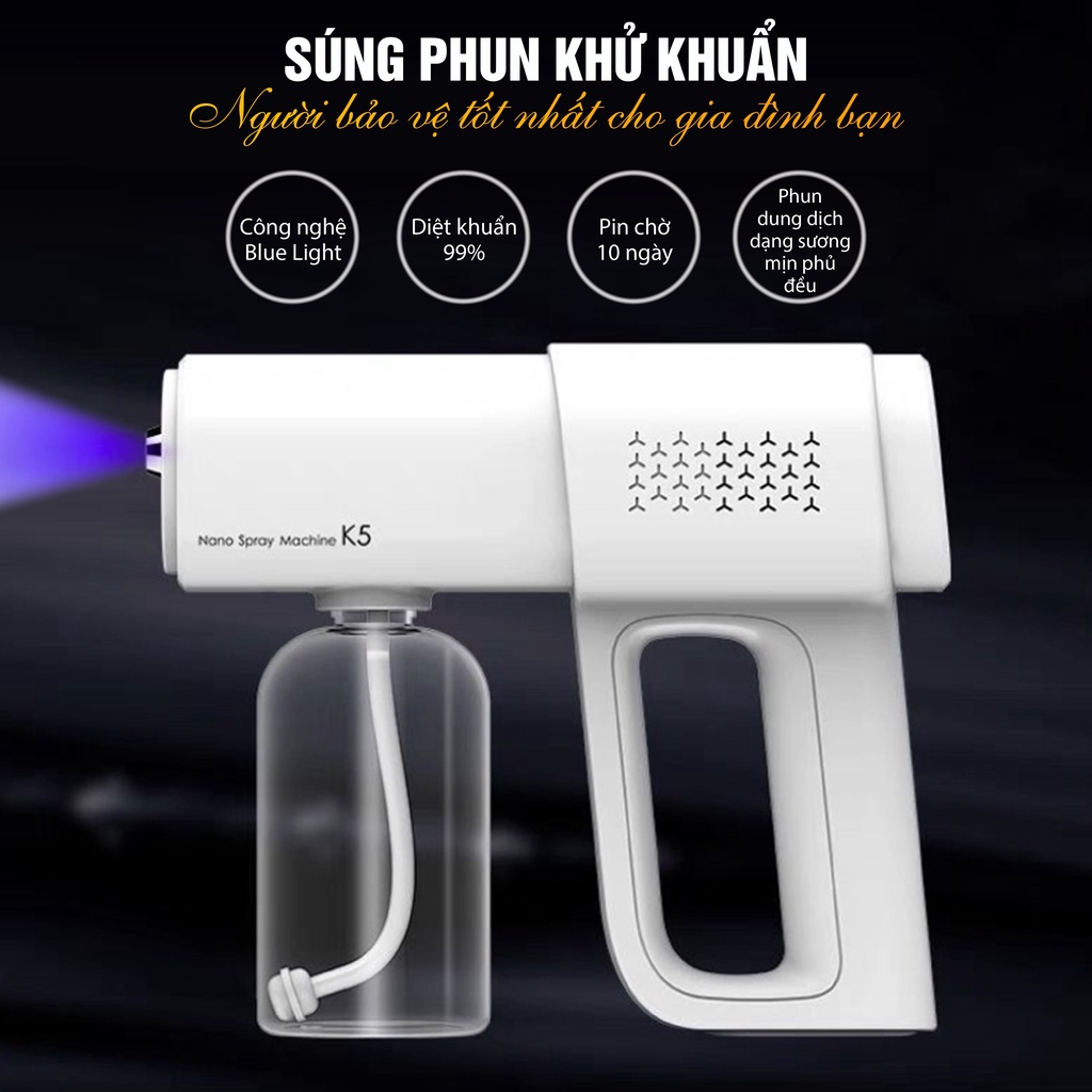 Máy phun khử khuẩn cầm tay Nano K5, diệt khuẩn tia cực tím, công nghệ cao