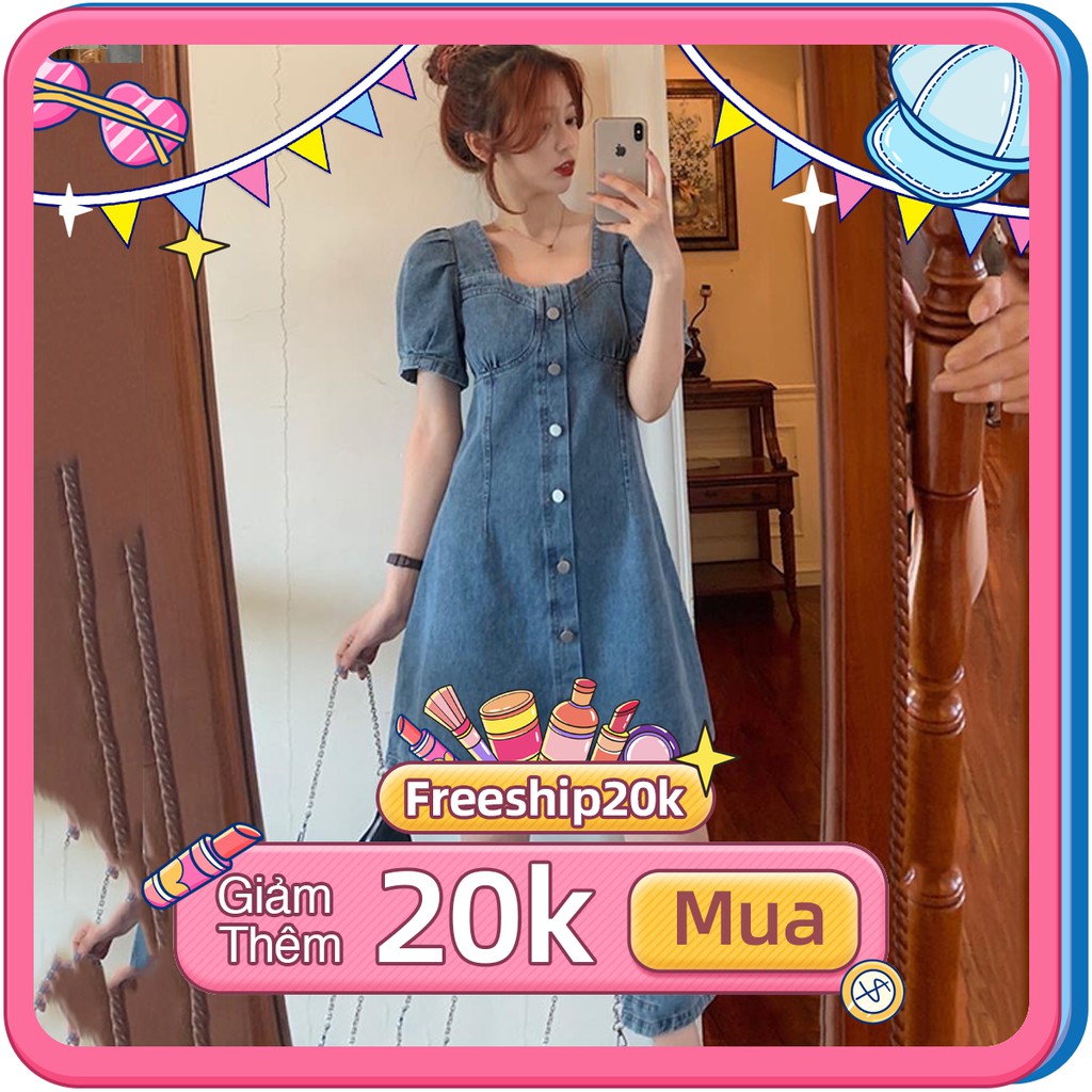 Đầm Denim Jean Hàn Siêu Xinh (Có feedback thật)