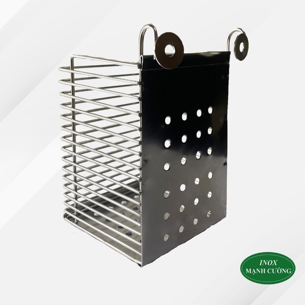 Ống đũa vuông 1 ngăn inox không gỉ - Giỏ đựng đũa muông vuông 1 ngăn inox