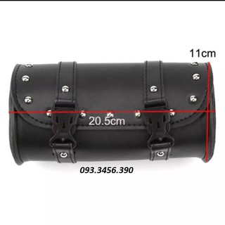 Túi da tròn mini treo xe đạp, motor