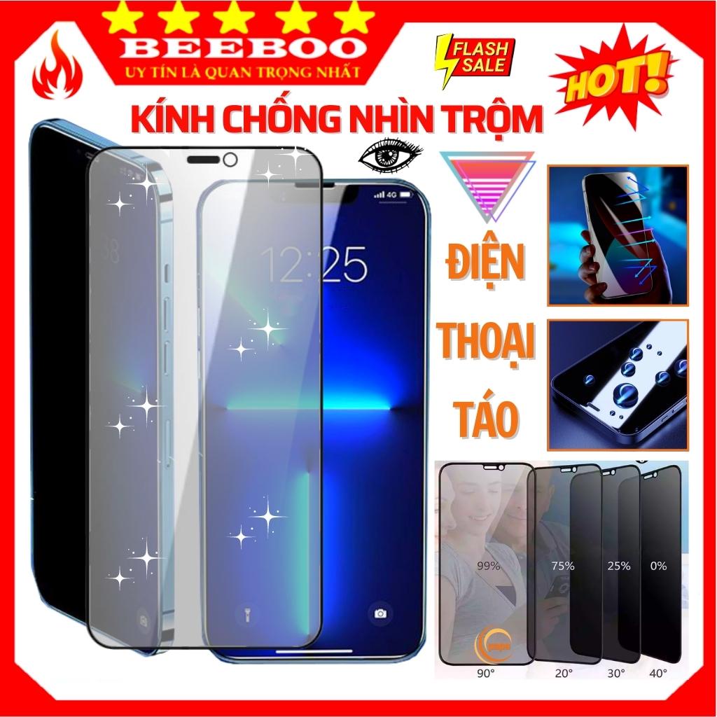 Kính cường lực chống nhìn trộm iphone Xs Max 11 Pro Max 12 Pro Max 13 Pro Max 7 Plus 8 Plus X Xr Full màn hình [BEEBOO]