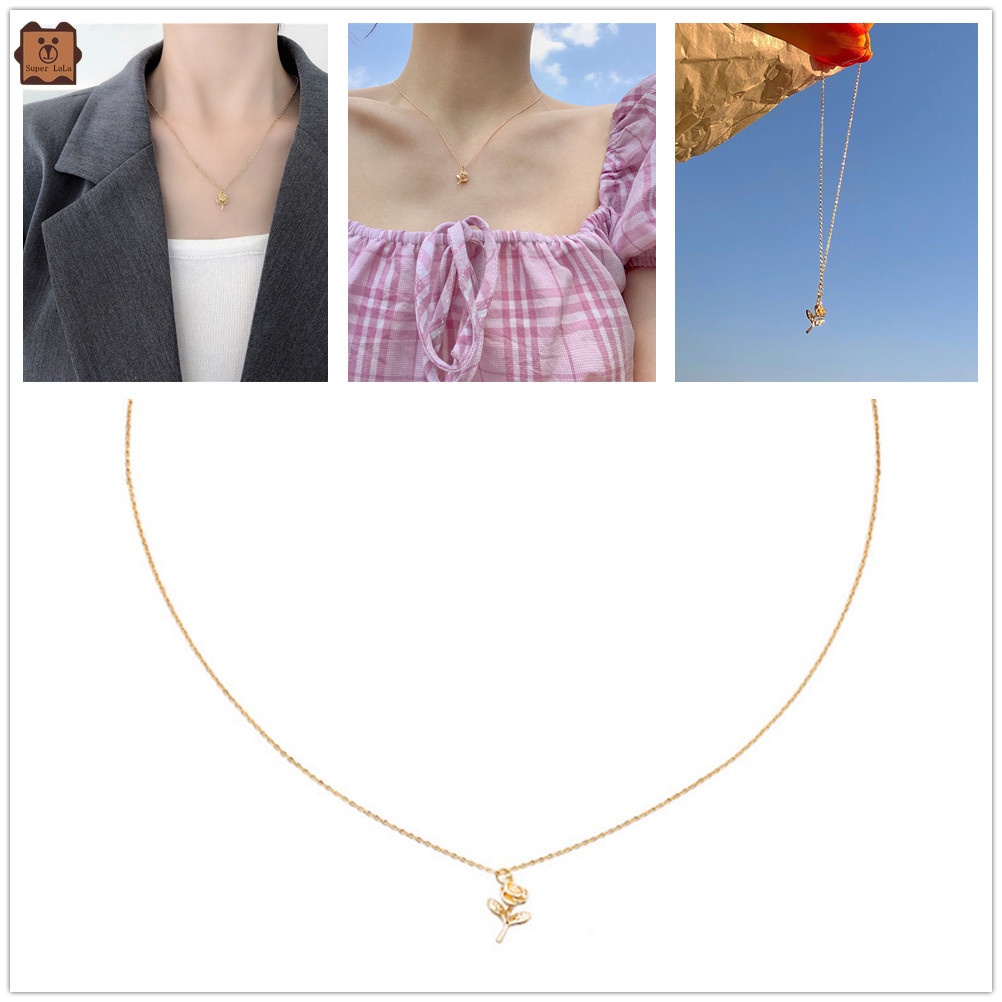 Vòng cổ mặt hình hoa hồng thời trang dành cho nữ