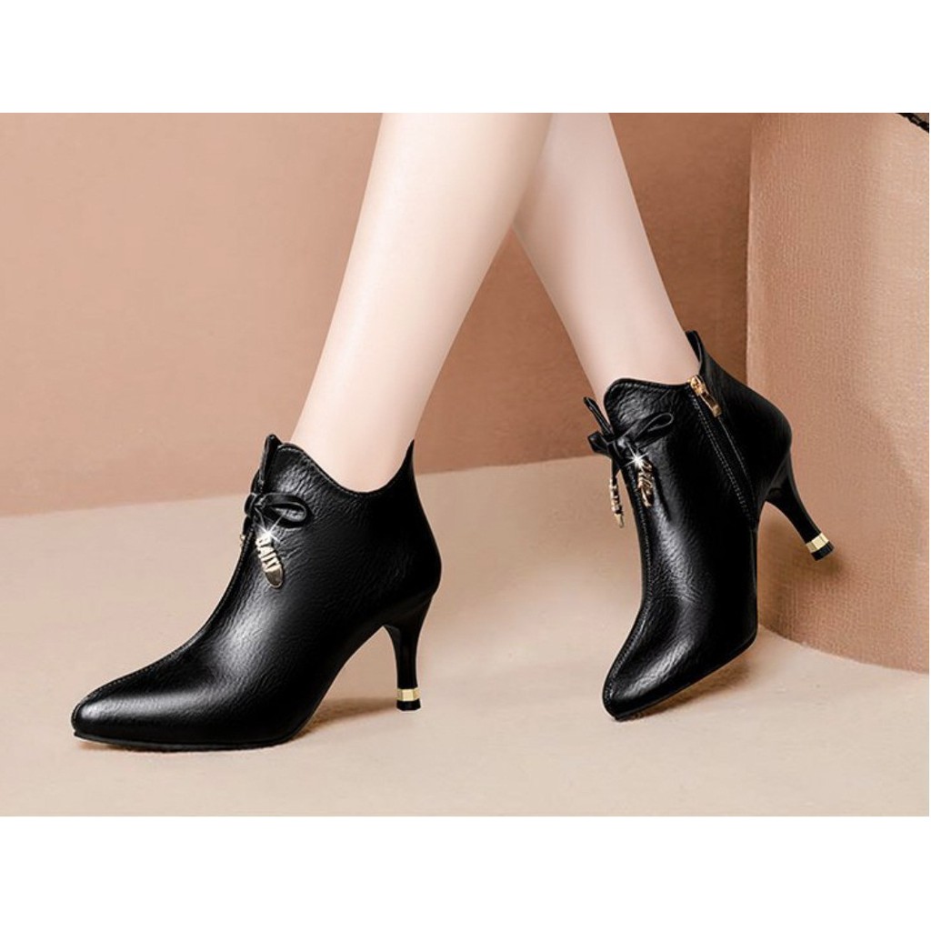 Giày boot nữ cao gót phong cách Hàn Quốc cao 6cm B146