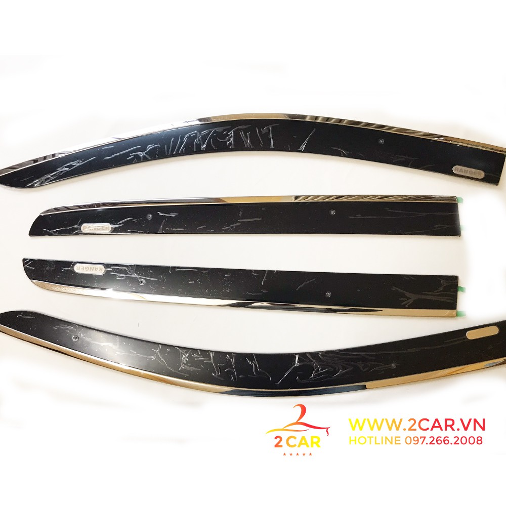 Vè che mưa xe Ford Ranger 2013-2022 chỉ inox cao cấp