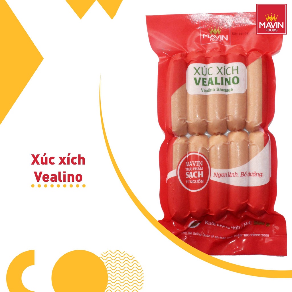 Đồ xiên nướng, chiên rán, ăn vặt - Xúc Xích VEALINO MAVIN GÓI 500g [GIAO HÀNG TRONG NGÀY TẠI HÀ NỘI]