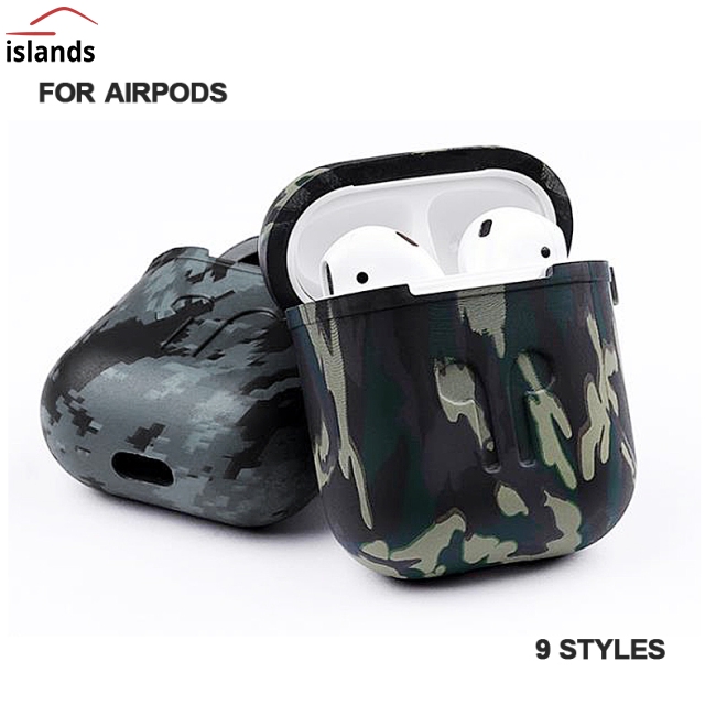 Vỏ silicone bọc hộp sạc tai nghe Airpods i10 i12 TWS màu dạ quang / rằn ri