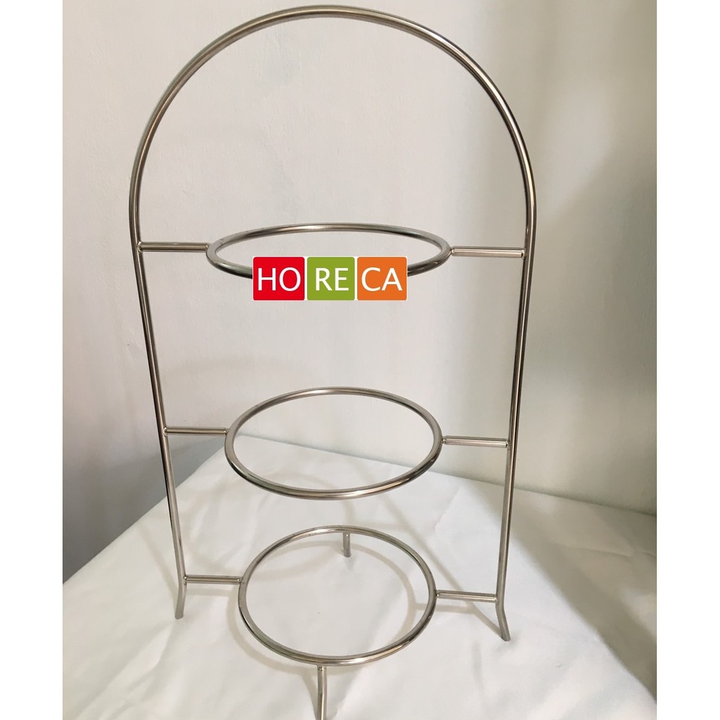 kệ trưng bày buffet inox 3 tầng ,sử dụng dĩa tròn 26cm, dùng để trưng bày thức ăn trong nhà hàng