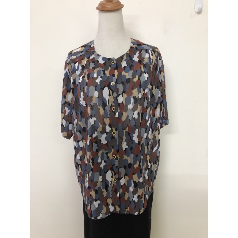 size L to XL áo sơ mi voan Nhật hoạ tiết vintage trung niên 2hand siêu đẹp mới mát lắm