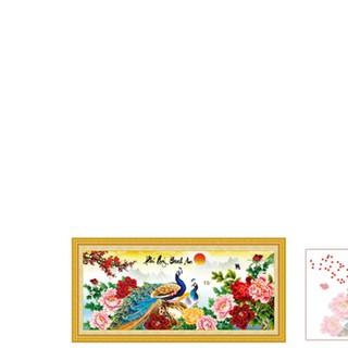 Tranh thêu chữ thập phú quý bình an 88839 89x42cm, chưa thêu