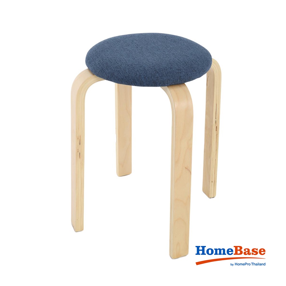 HomeBase FURDINI Ghế ngồi bằng gỗ ép có thể xếp chồng lên nhau NIX W30xH47xH30cm màu xanh navy