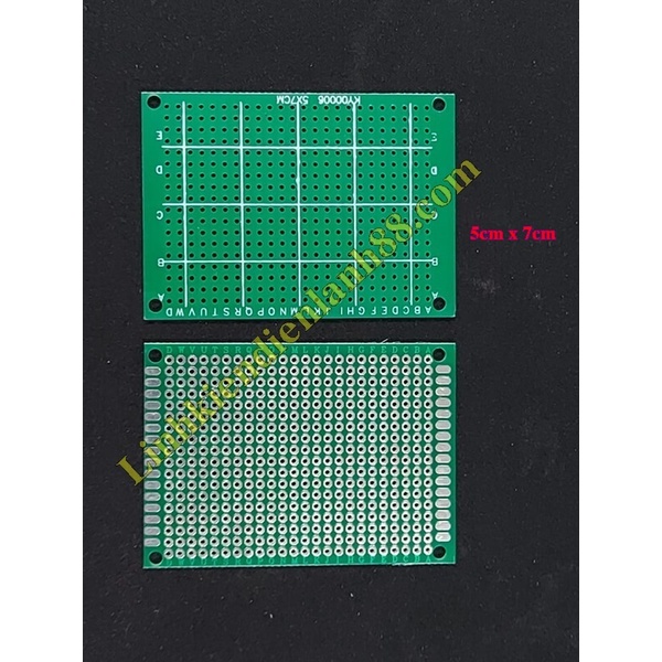 5 Cái PCB lỗ 5x7cm phíp thủy tinh 1 mặt.