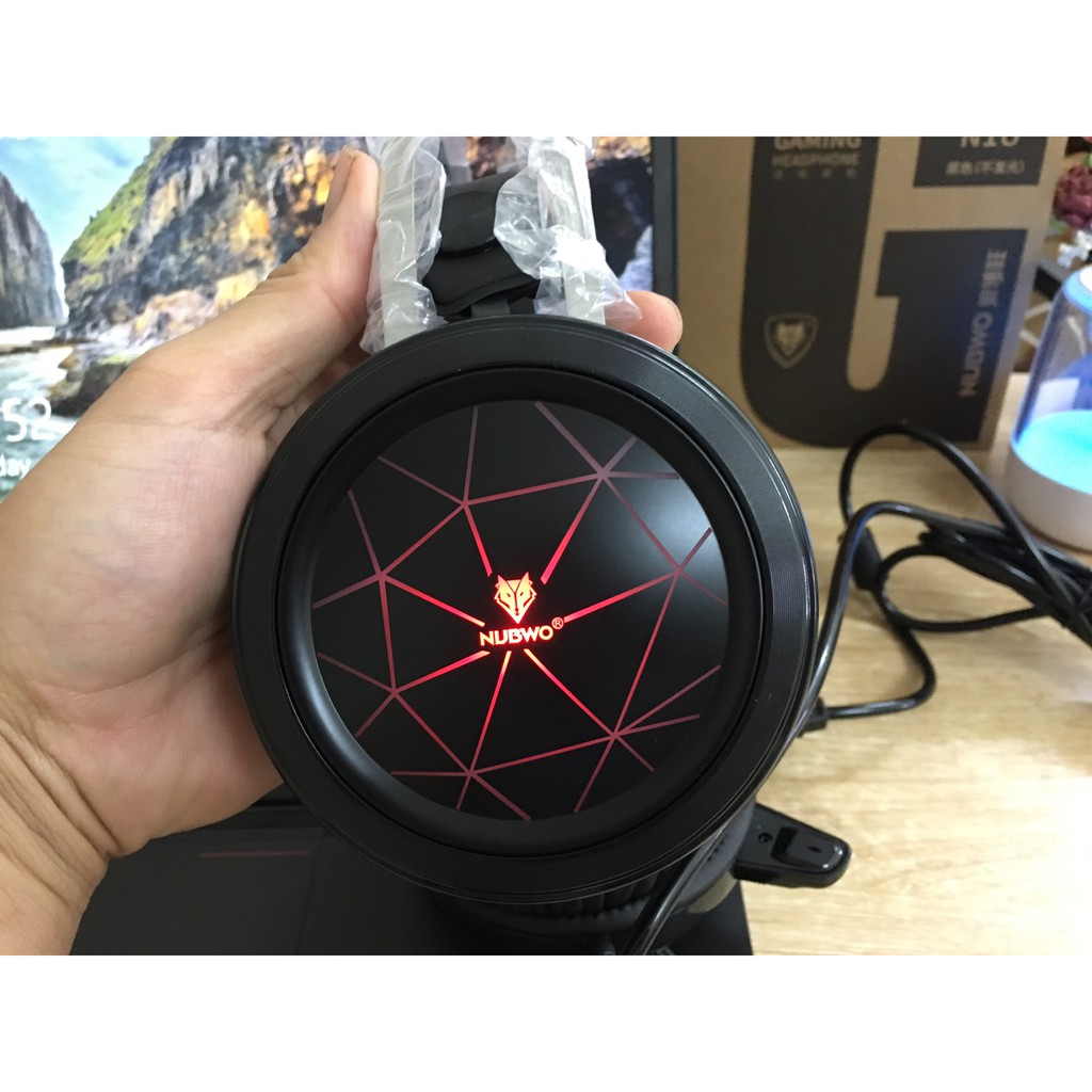 Tai nghe chụp tai gaming Nubwo N1U có dây, LED, mic, giắc cắm USB 7.1 - Dành cho máy tính, game thủ. Mẫu mới năm 2020