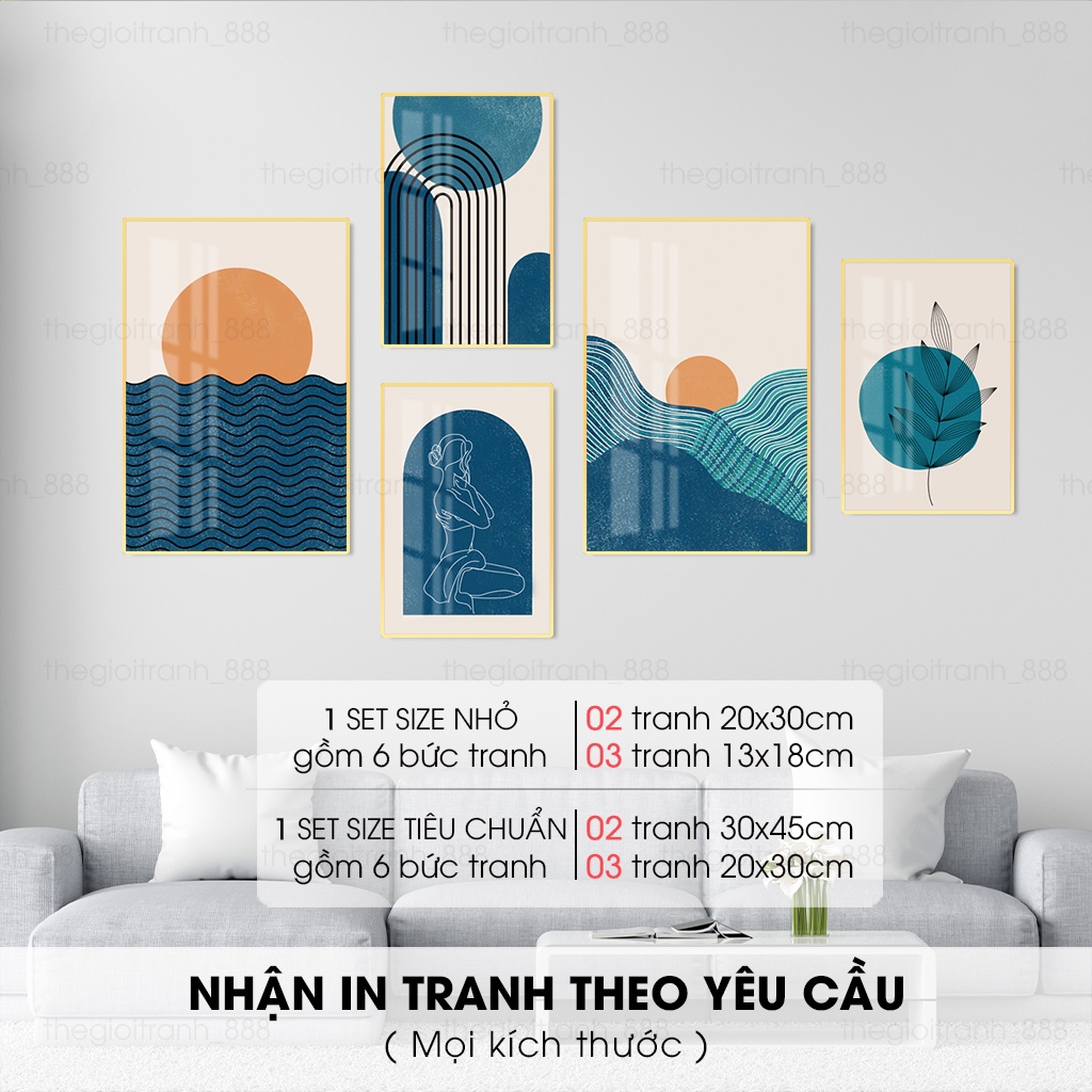 Tranh Treo Tường Decor, Tranh Tráng Gương Treo Tường theo set gồm 5-6 bức giúp căn nhà của bạn thêm hiện đại | 888