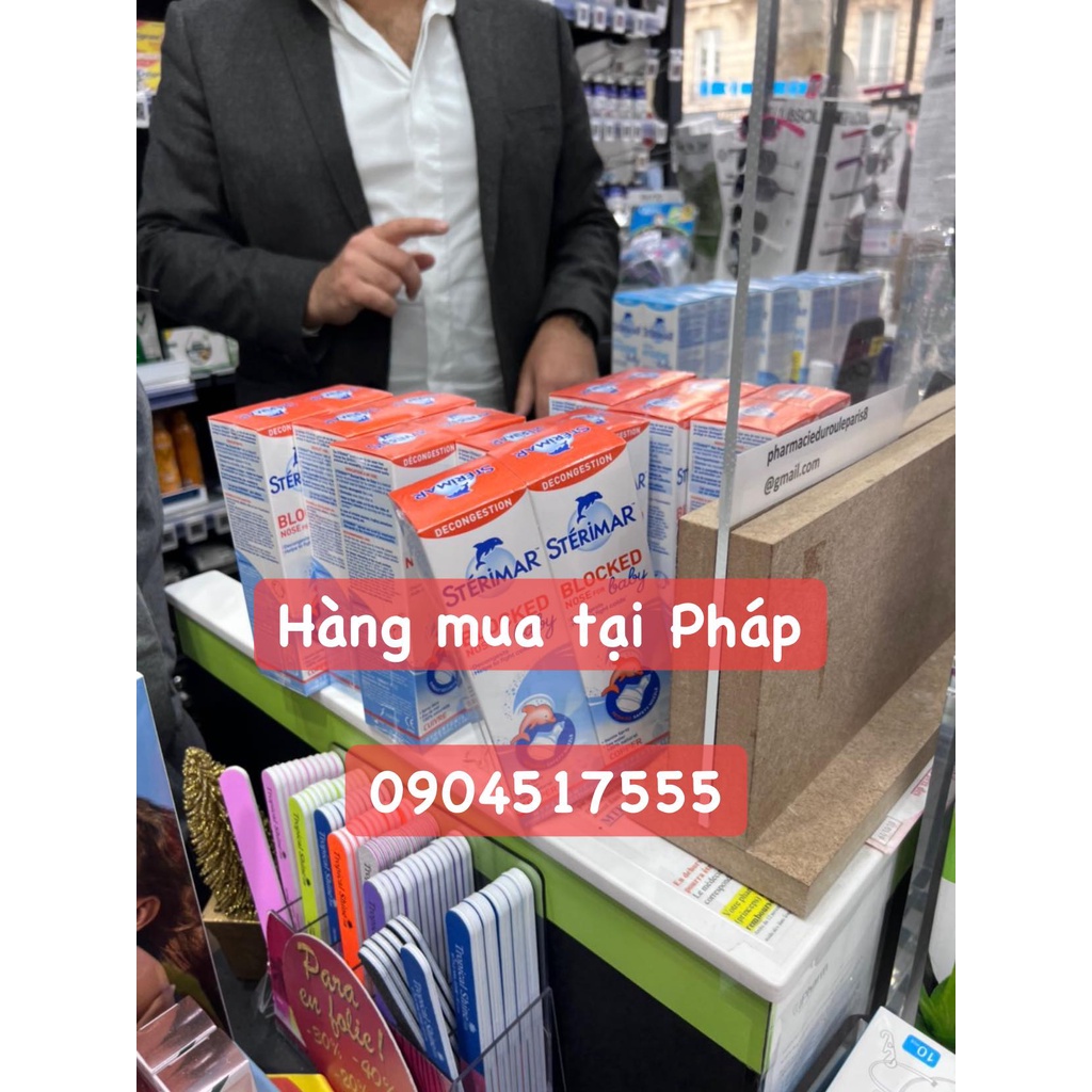Xịt muối biển cá heo vàng và cá heo cam , Xịt mũi cá heo Sterimar Pháp 100ml