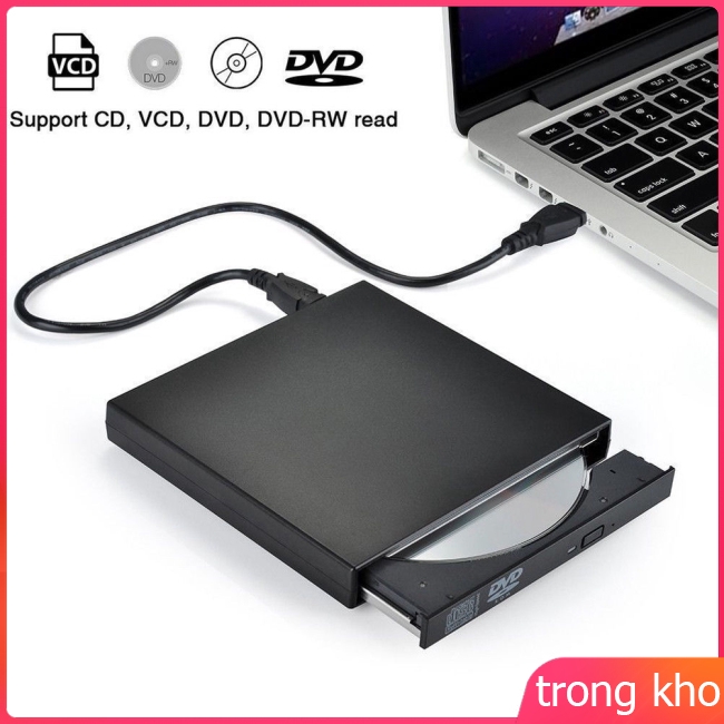 Ổ đĩa CD DVD RW rời với đầu cắm USB chuyên dụng cho Laptop PC windows 98/8/10