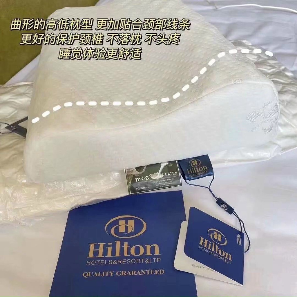 Gối Cao Su Non HILTON Cao Cấp Siêu Êm Ái - Ngủ Ngon - Chống Đau Nhức Mỏi Vai Gáy- Có Video Ảnh Thật