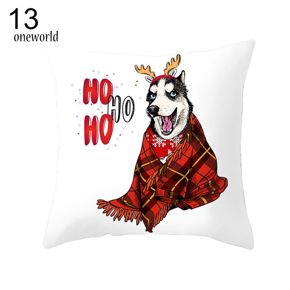 MD❀Xmas Hat Dog Cat Pet Pillow Case Cushion Cover Sofa Bed Car Cafe Office Decor