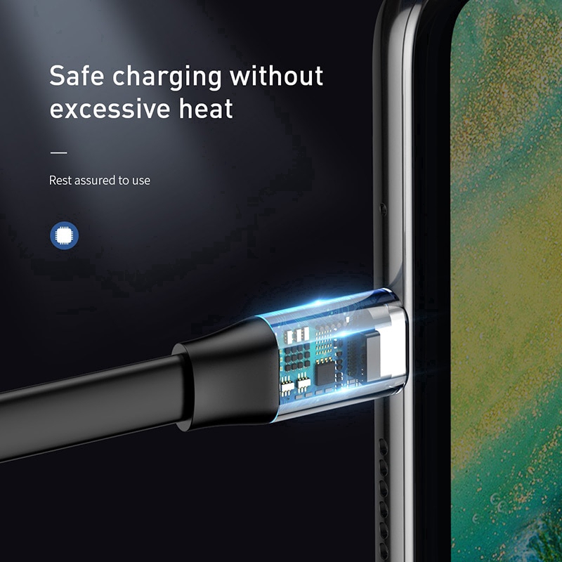 Dây cáp sạc nhanh Baseus USB type C 5A cho điện thoại Huawei p30 P20 Mate 20 P10 Pro Lite