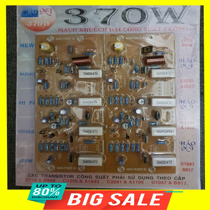 Mạch khuếch đại công suất 8 sò 370W