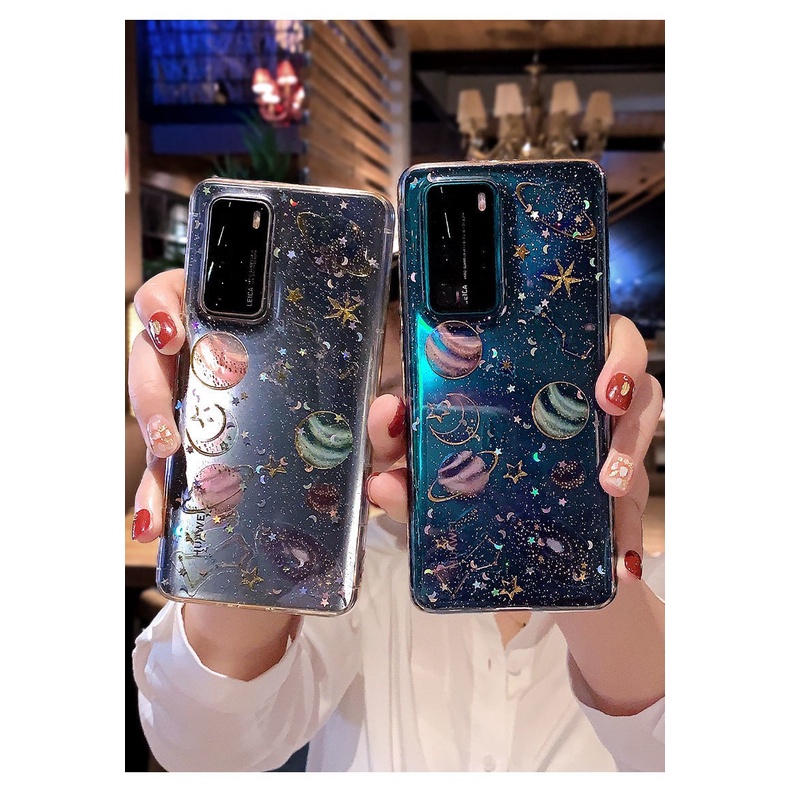 Ốp Điện Thoại Họa Tiết Hành Tinh Lấp Lánh Cho iPhone yptr