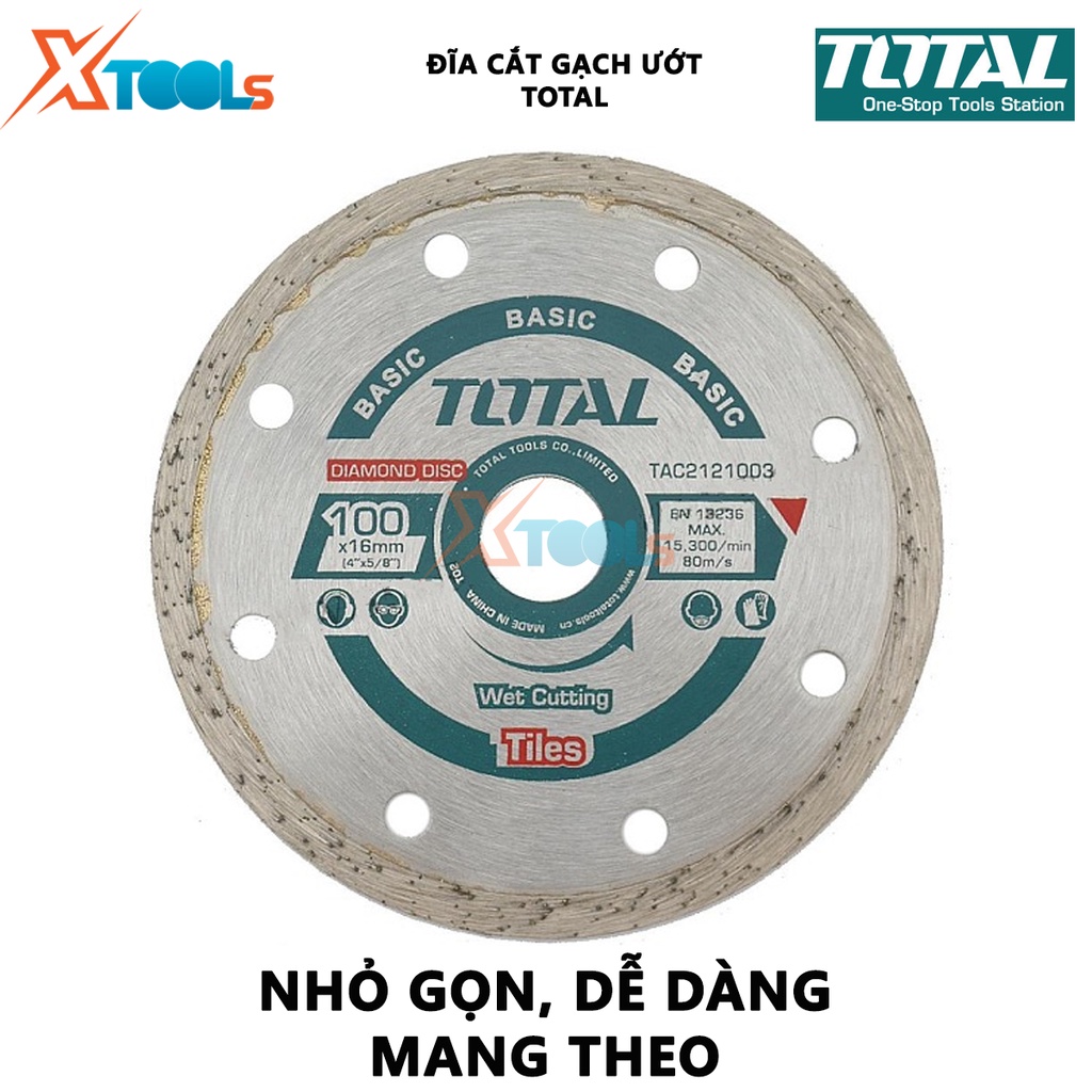 Đĩa cắt gạch ướt Total | đĩa cắt gạch mini, đủ kích thước, chiều rộng lưỡi 5mm cắt gạch ngói [CHÍNH HÃNG] [XTOOLS]