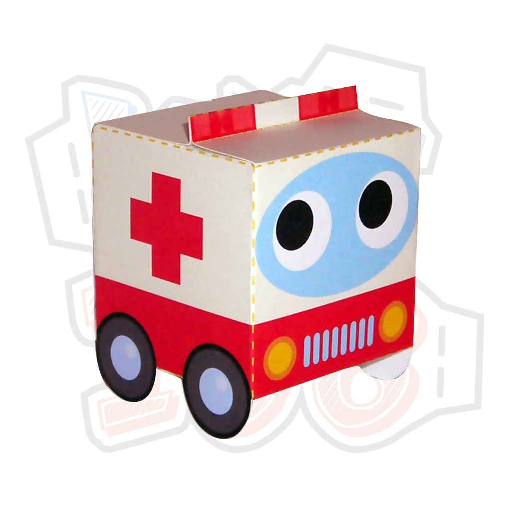 Mô hình giấy xe đồ chơi Ambulance Cute