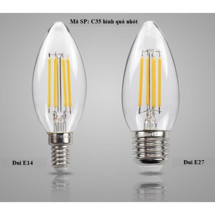 Bộ 8 bóng đèn Led Edison C35 4W hình quả nhót đui E27