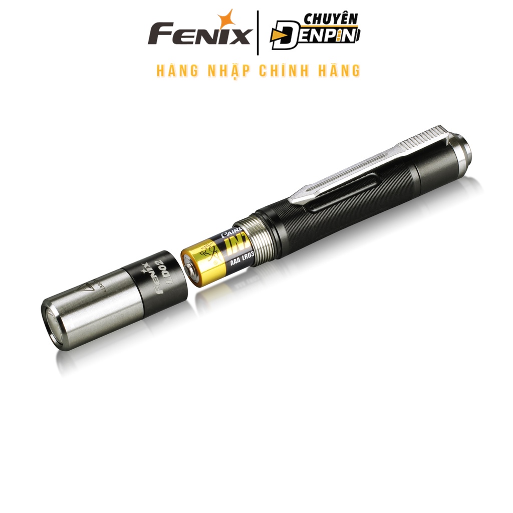 Đèn Pin làm việc Fenix LD02 V2.0 công suất 70 lumens, kèm đèn UV 200mW, dùng 1 pin AAA, kích thước nhỏ gọn.