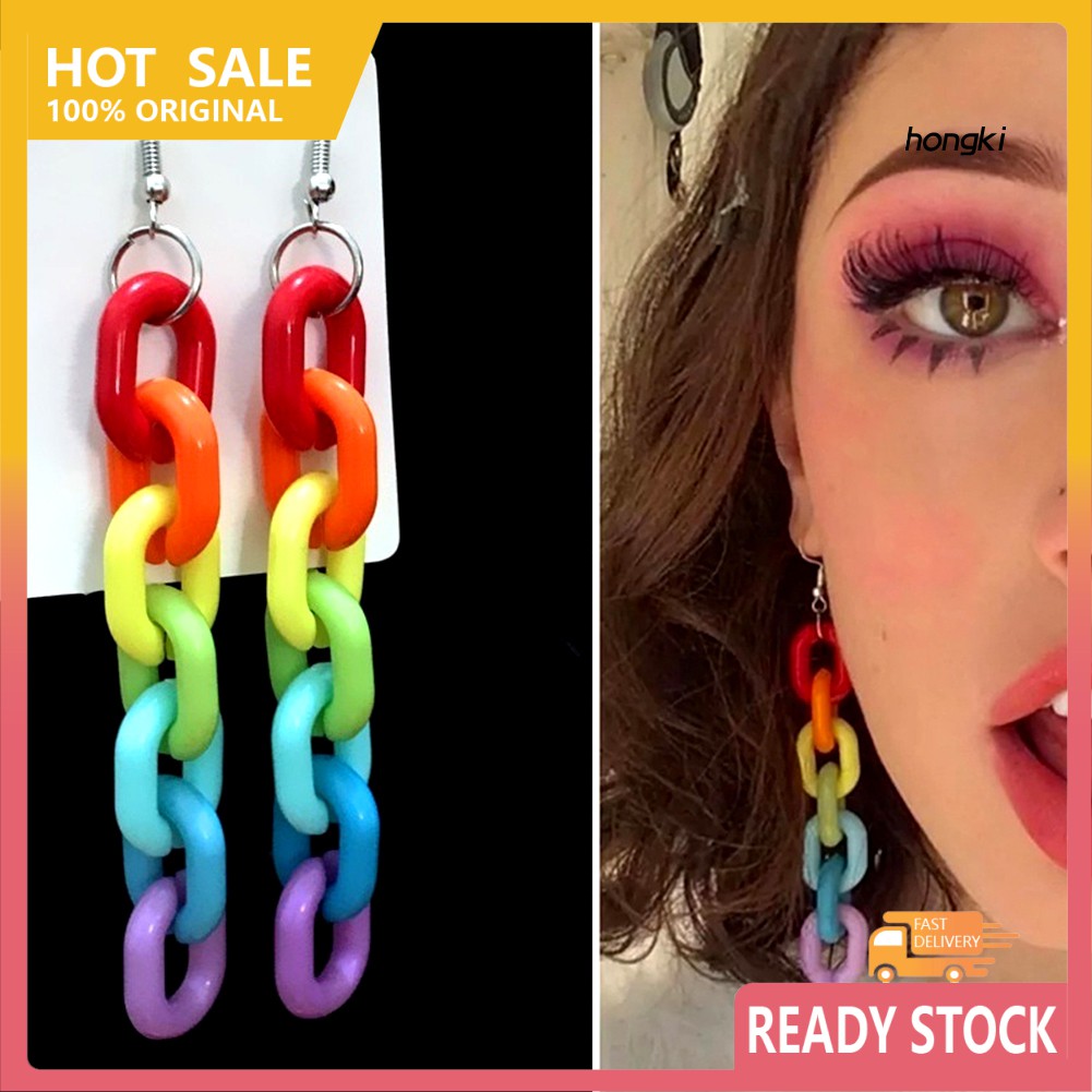 Đôi Bông Tai Dáng Dài Phối Dây Xích Thời Trang Cho Nữ