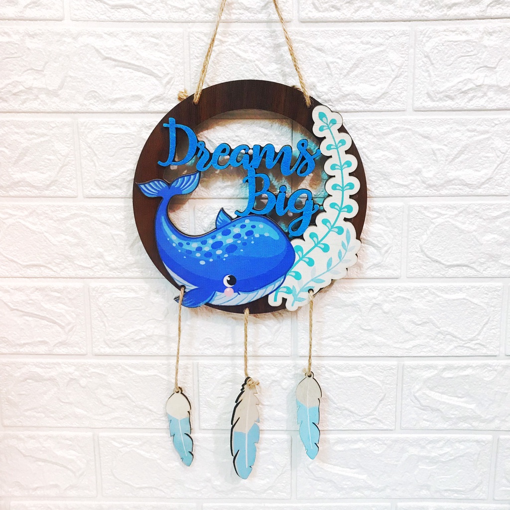 Bảng gỗ trang trí Ohay – Big Dream (Tặng móc dán + móc đinh)