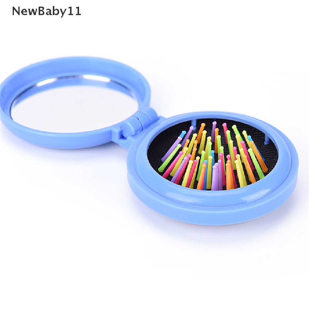 Lược Gấp Tích Hợp Gương Cầm Tay Du Lịch Tiện Lợi