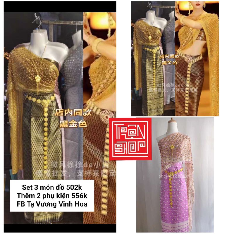 Trang phục Thái Lan xinh xắn set 5 món mẫu mới đa dạng và về liên tục