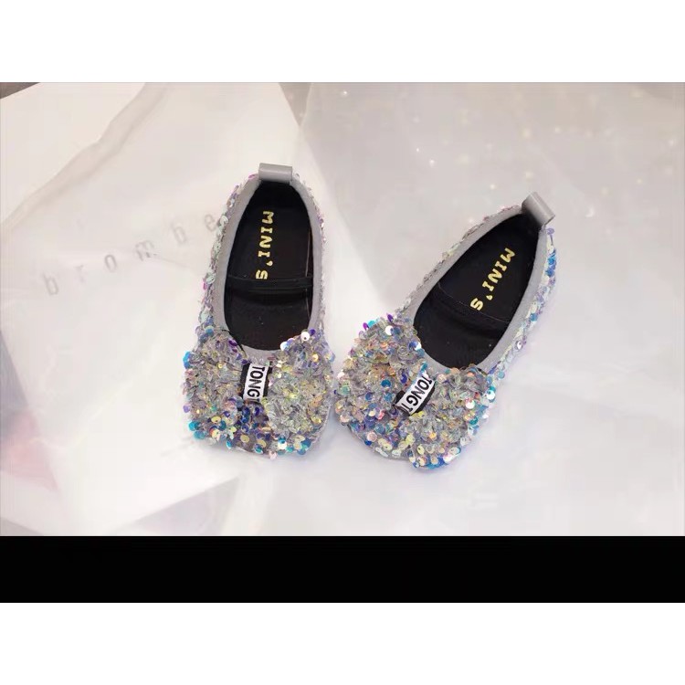 Giày Búp Bê Đế Mềm Đính Nơ Kim Sa Lấp Lánh Thời Trang Mùa Xuân | BigBuy360 - bigbuy360.vn