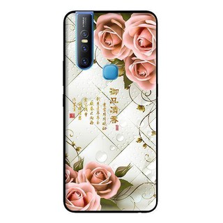 Ốp Lưng Vivo V15 - Hoa Hồng Nền Sọc