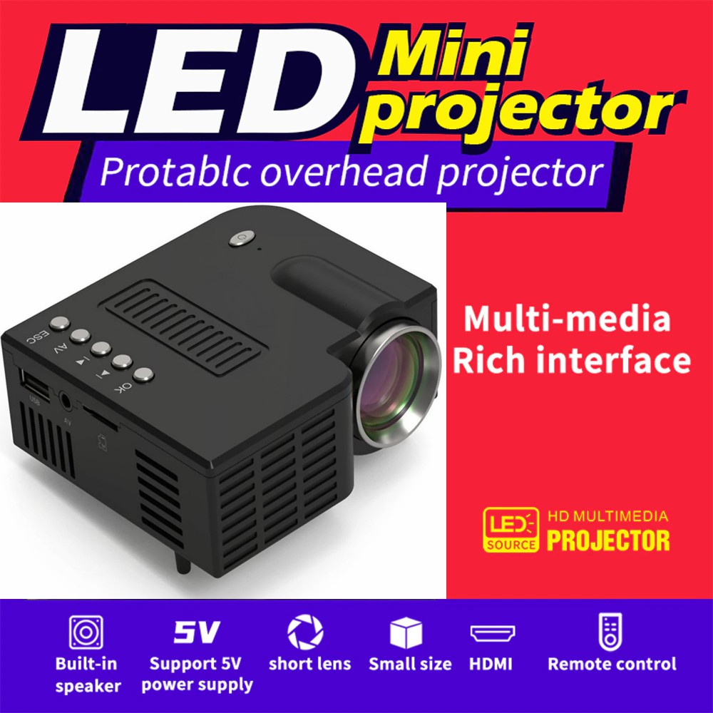 Máy Chiếu LED mini projector tiên tiến mini bỏ túi thế hệ mới 2021 UC28C Độ Sáng 50 Lumens Dùng Cho Gia Đình