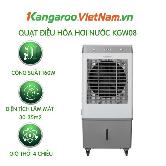 [ FREESHIP 100%] Quạt Điều Hòa  Hơi Nước Chính Hãng Kangaroo KGW08 - Quạt hơi  nước diện tích làm mát 30-35m2 Hàng chính