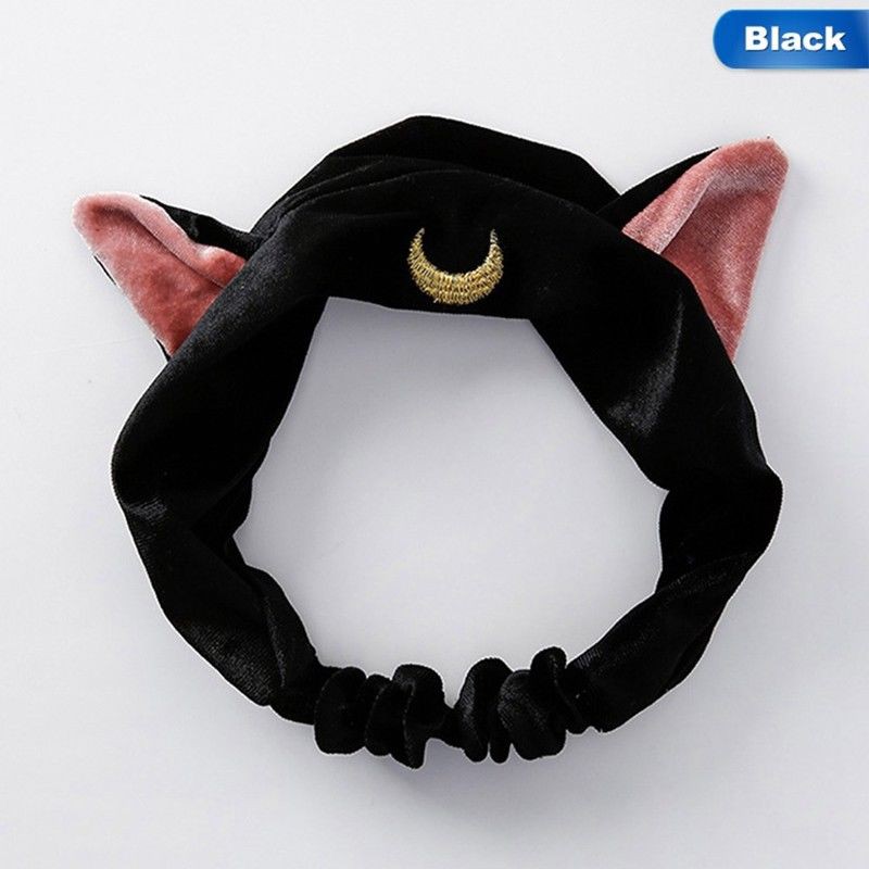 Băng Đô Tai Mèo Thêu Họa Tiết Đáng Yêu Dành Cho Nữ