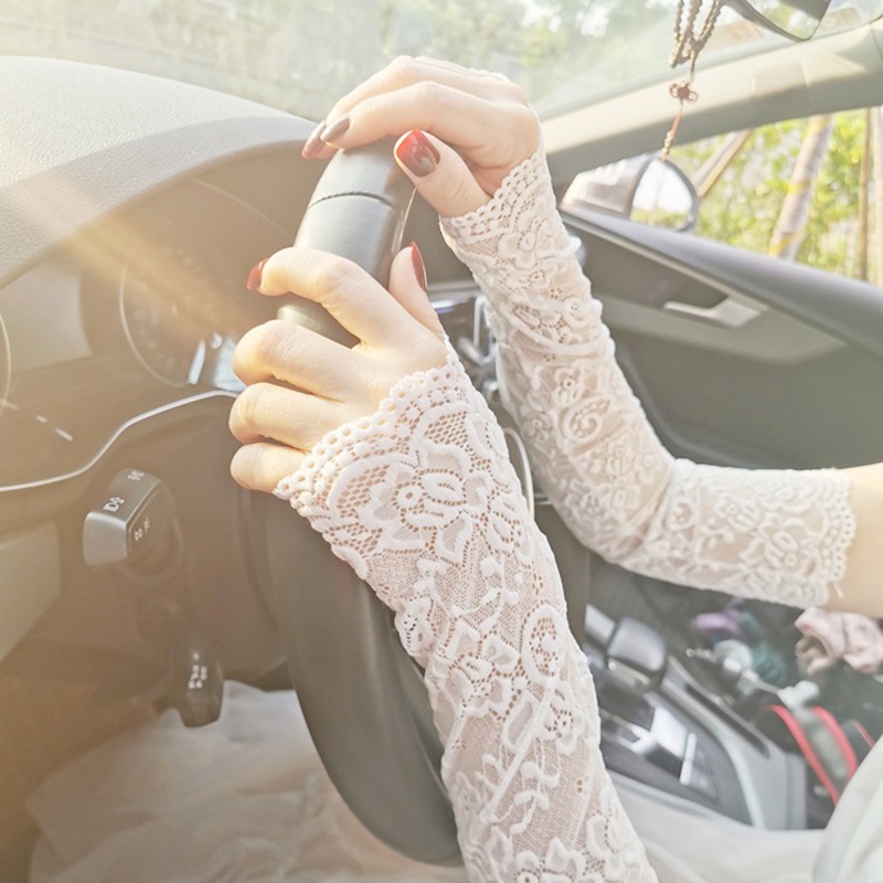 1 Cặp Găng Tay Lưới Ren Co Giãn Chống Nắng Chống Tia UV Thời Trang Mùa Hè Cao Cấp Cho Nữ