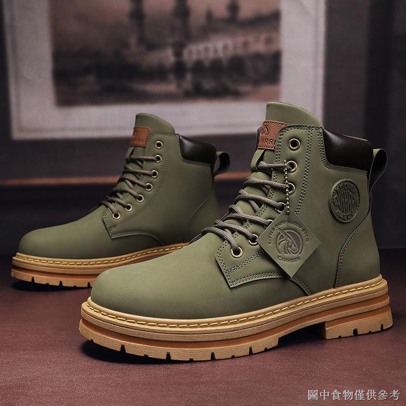 [Giày bốt chở hàng] [Phong cách Anh] Giày bốt nam cổ điển Kick Not Bad Martin Boots Autumn Army Gree