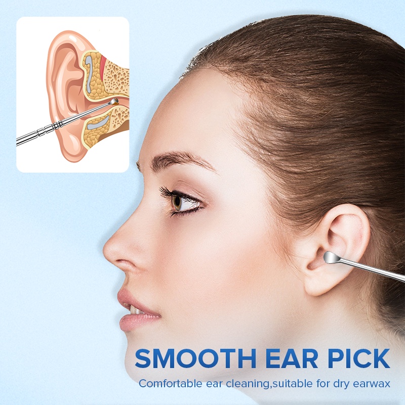 Cây lấy ráy tai Llano bằng thép không gỉ hai đầu xoay 360 độ bền bỉ chuyên dụng